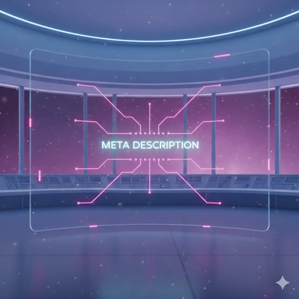 SEO Terms Explained image illustrating meta description as a short preview text on Google that boosts click-through rate and visibility.